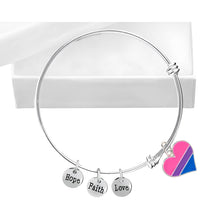 Load image into Gallery viewer, Bisexual Heart Retractable Charm Bracelets - Fundraising For A Cause