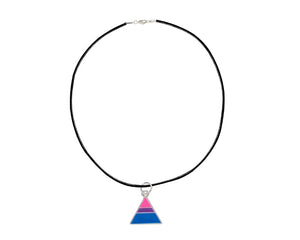 Black Cord Triangle Bisexual LGBTQ Necklaces - Fundraising For A Cause