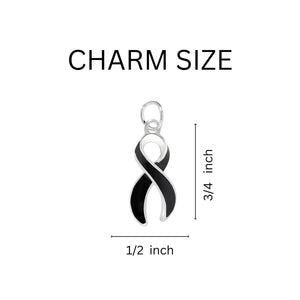 Black Ribbon Chunky Charm Bracelets - Fundraising For A Cause