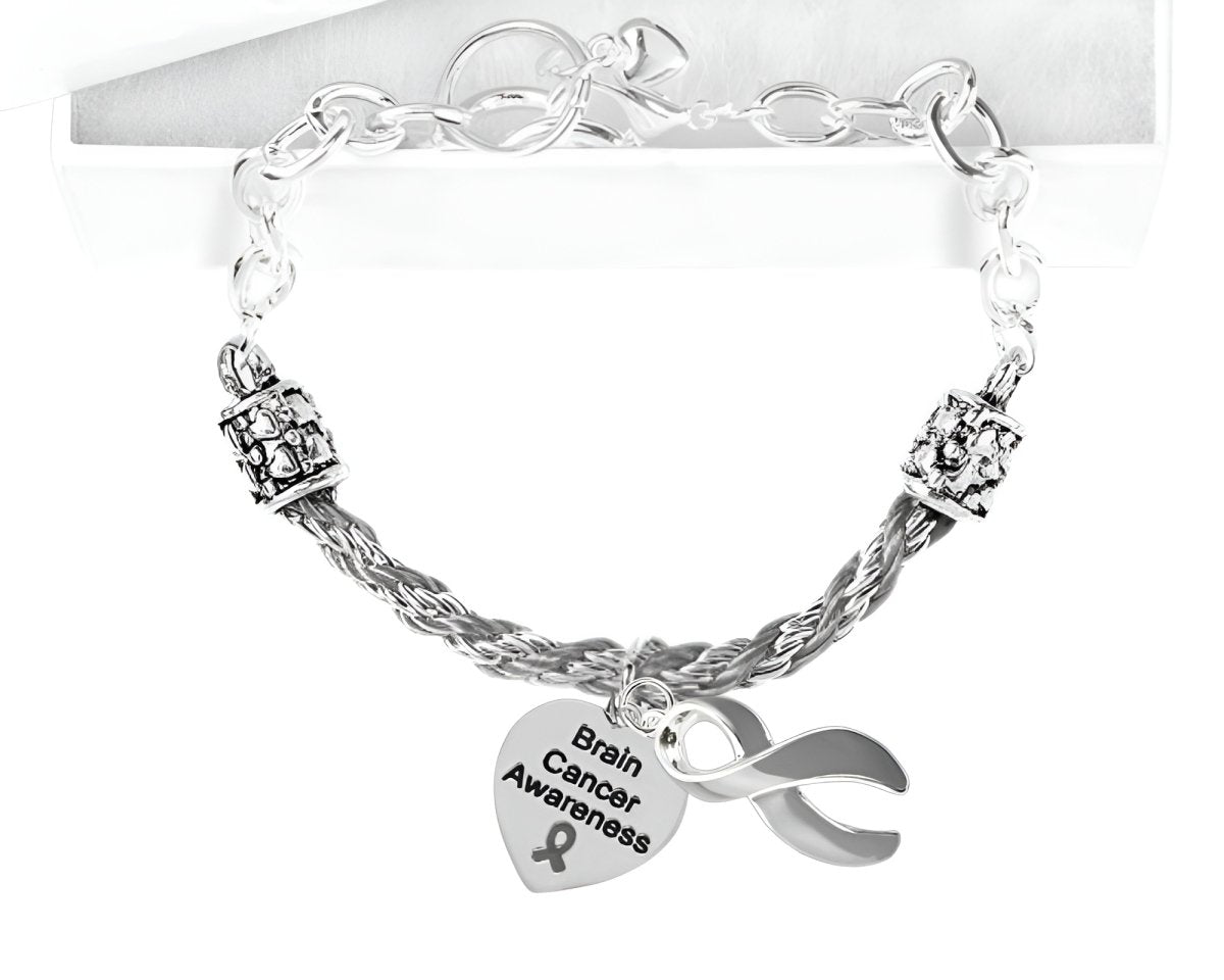 Brain Cancer Gray Ribbon Partial Rope Bracelets - Fundraising For A Cause