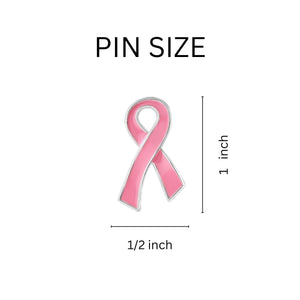 Breast Cancer Awareness Large Flat Pink Ribbon Pin Counter Display (12 Cards) - Fundraising For A Cause