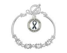 Load image into Gallery viewer, Child Abuse Awareness Circle Charm Partial Beaded Bracelets - Fundraising For A Cause