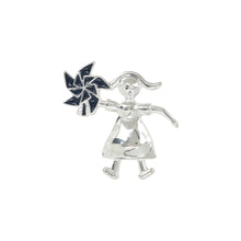 Load image into Gallery viewer, Child Abuse Awareness Girl Holding Pinwheel Pins - Fundraising For A Cause