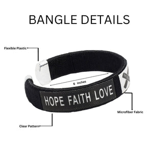 Child Black Ribbon Bangle Bracelets - Fundraising For A Cause