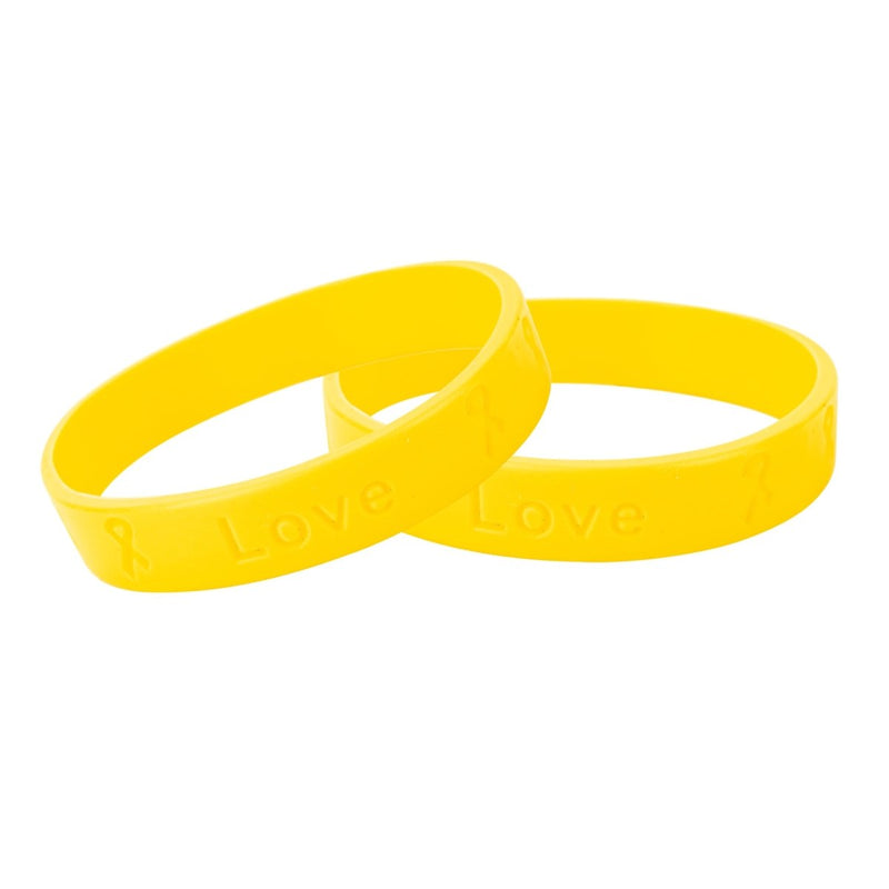 Child Yellow Awareness Silicone Bracelet Wristbands - Fundraising For A Cause
