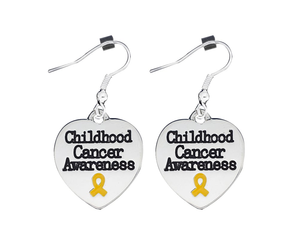 Childhood Cancer Awareness Heart Earrings - Fundraising For A Cause
