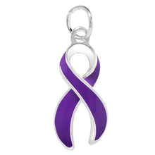 Load image into Gallery viewer, Crohn&#39;s Disease Purple Ribbon Charms - Fundraising For A Cause