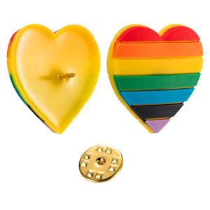 Gay Pride Rainbow Heart Silicone Pins - Fundraising For A Cause