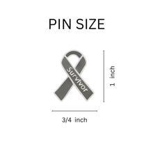 Load image into Gallery viewer, Gray Ribbon Survivor Pins - Fundraising For A Cause