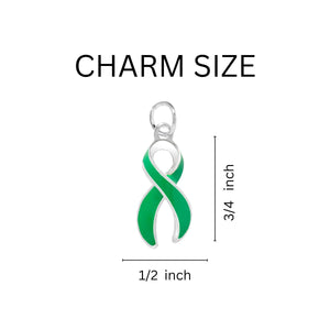 Green Ribbon Charm Partial Beaded Bracelets - Fundraising For A Cause