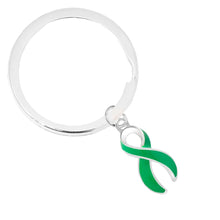 Load image into Gallery viewer, Green Ribbon Split Style Key Chains - Fundraising For A Cause