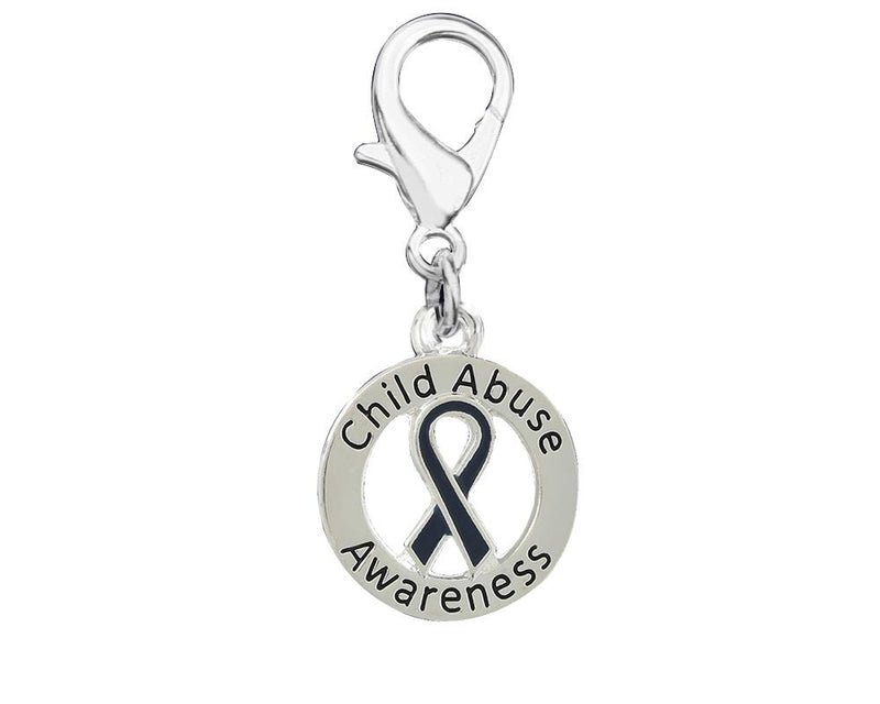 Round Child Abuse Ribbon Hanging Charms - Fundraising For A Cause