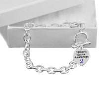 Load image into Gallery viewer, Heart Charm Pediatric Stroke Awareness Chunky Chained Bracelets - Fundraising For A Cause