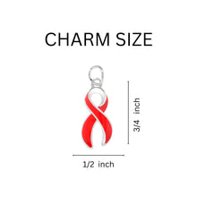 Load image into Gallery viewer, Large AIDS HIV Awareness Ribbon Hanging Earrings - Fundraising For A Cause