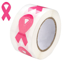 Load image into Gallery viewer, Large Breast Cancer Awareness Ribbon Stickers (per Roll) - Fundraising For A Cause