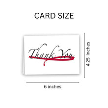 Load image into Gallery viewer, Large Burgundy Ribbon Thank You Cards (12 Cards/Pack) - Fundraising For A Cause