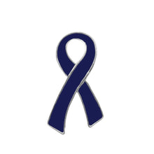 Load image into Gallery viewer, Large Flat Dark Blue Ribbon Pins - Fundraising For A Cause