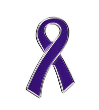 Load image into Gallery viewer, Large Flat Purple Ribbon Pins - Fundraising For A Cause