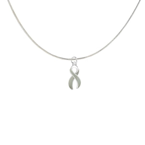 Large Gray Ribbon Necklaces - Fundraising For A Cause