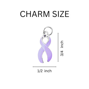Large Lavender Ribbon Charm Retractable Bracelets - Fundraising For A Cause