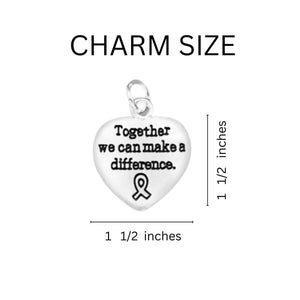 Large Lavender Ribbon Charm Silver Rope Bracelets - Fundraising For A Cause