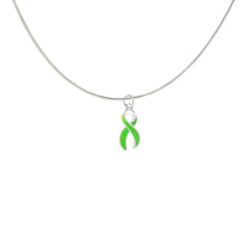 Load image into Gallery viewer, Large Lime Green Ribbon Necklaces - Fundraising For A Cause