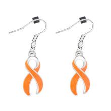 Load image into Gallery viewer, Large Orange Ribbon Awareness Hanging Earrings - Fundraising For A Cause