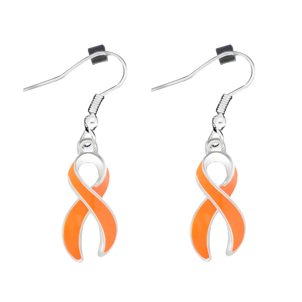 Large Orange Ribbon Awareness Hanging Earrings - Fundraising For A Cause