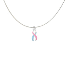 Load image into Gallery viewer, Large Pink &amp; Blue Ribbon Necklaces - Fundraising For A Cause