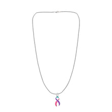 Load image into Gallery viewer, Large Pink &amp; Purple &amp; Teal Ribbon Necklaces - Fundraising For A Cause