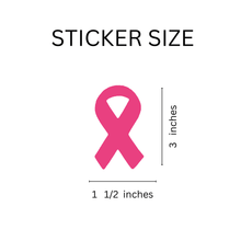 Load image into Gallery viewer, Large Pink Ribbon Breast Cancer Awareness Stickers (250 per Roll) - Fundraising For A Cause