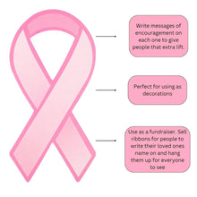 Load image into Gallery viewer, Large Pink Ribbon Paper Ribbon Cutouts (50 Ribbons) - Fundraising For A Cause
