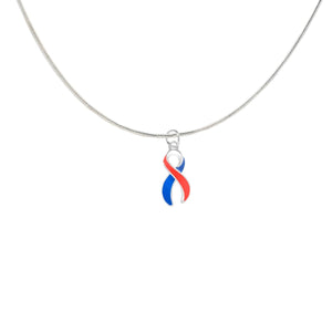 Large Red & Blue Ribbon Necklaces - Fundraising For A Cause