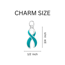 Load image into Gallery viewer, Large Teal Ribbon Hanging Earrings - Fundraising For A Cause