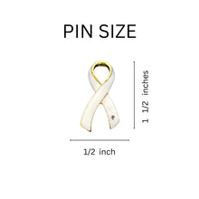 Load image into Gallery viewer, Large White Ribbon Awareness Pins - Fundraising For A Cause