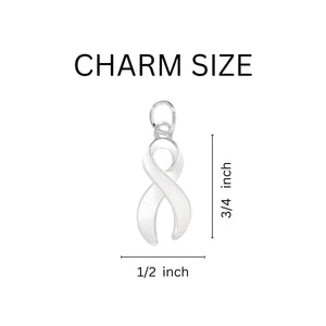 Large White Ribbon Hanging Charms - Fundraising For A Cause