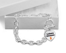 Load image into Gallery viewer, Leukemia Awareness Heart Charm Chained Style Bracelets - Fundraising For A Cause