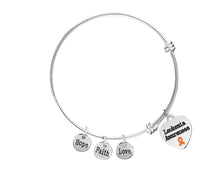 Load image into Gallery viewer, Leukemia Heart Retractable Charm Bracelets - Fundraising For A Cause