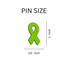 Load image into Gallery viewer, Lime Green Silicone Ribbon Pins - Fundraising For A Cause