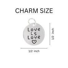 Load image into Gallery viewer, Love Is Love Circle Charm Silver Rope Bracelets - Fundraising For A Cause