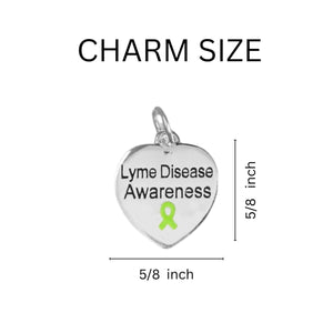 Lyme Disease Awareness Heart Charm Split Style Key Chains - Fundraising For A Cause