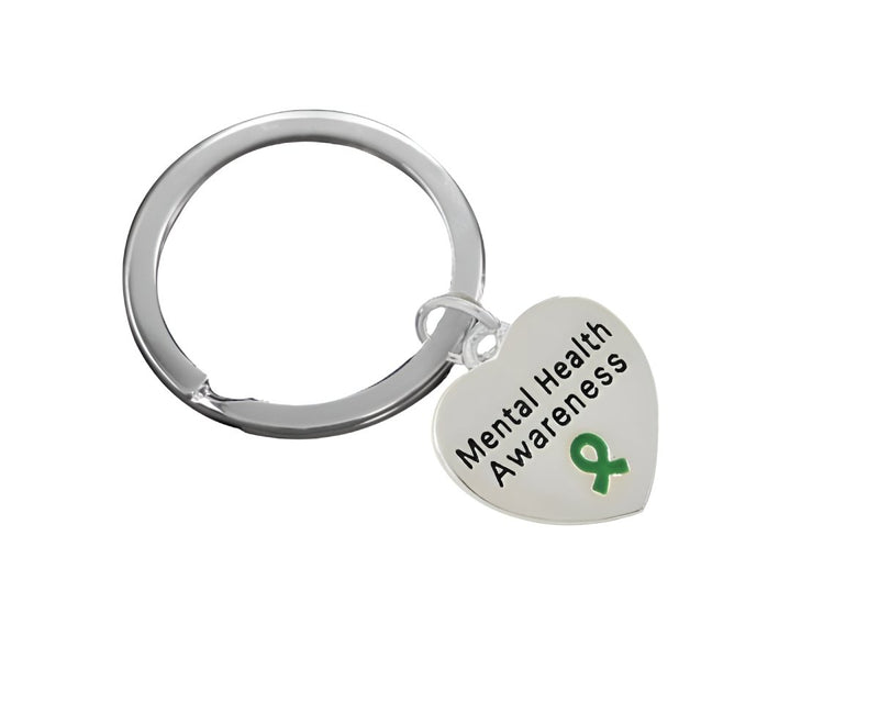 Mental Health Awareness Heart Charm Split Style Key Chains - Fundraising For A Cause