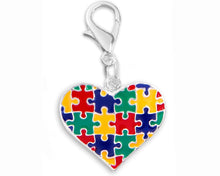 Load image into Gallery viewer, Multicolored Puzzle Piece Heart Hanging Charms - Fundraising For A Cause