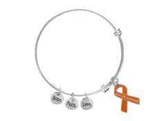 Load image into Gallery viewer, Multiple Sclerosis Orange Ribbon Retractable Charm Bracelets - Fundraising For A Cause