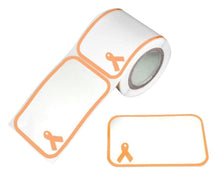 Load image into Gallery viewer, Name Badge Peach Ribbon Stickers - Fundraising For A Cause
