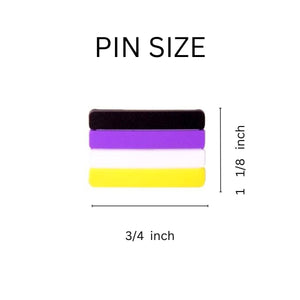 Nonbinary Striped Flag Silicone Pins - Fundraising For A Cause