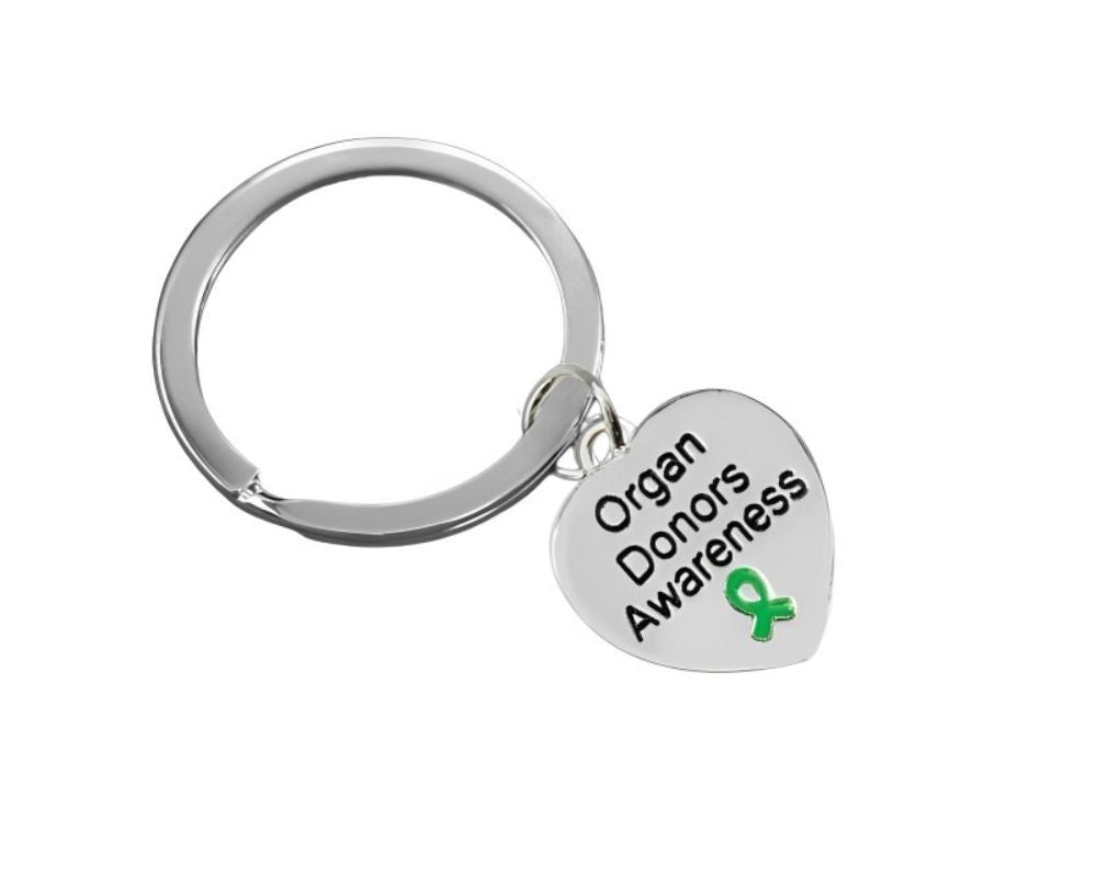 Organ Donors Awareness Heart Charm Split Style Keychain - Fundraising For A Cause