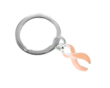 Load image into Gallery viewer, Peach Ribbon Awareness Split Ring Key Chains - Fundraising For A Cause