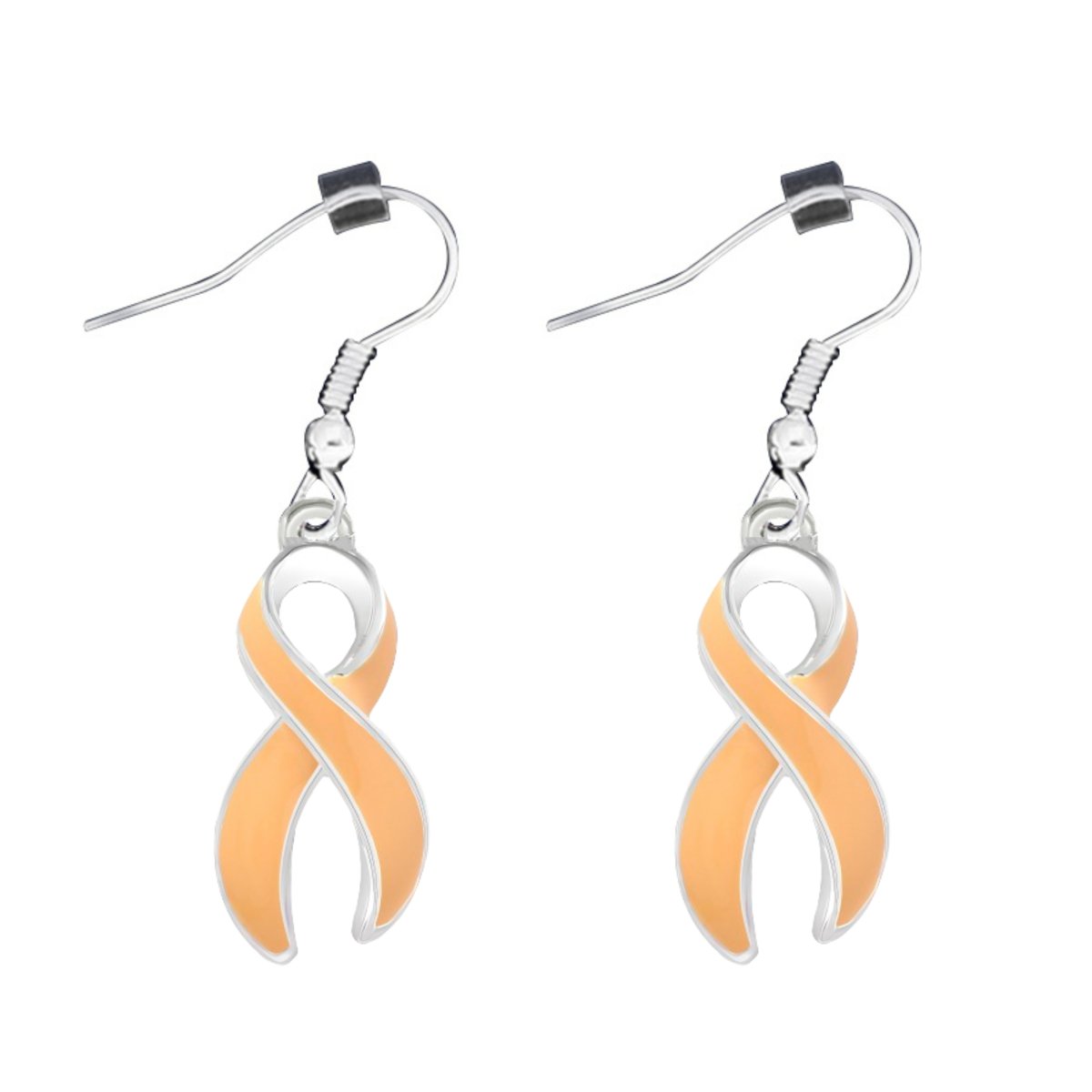 Peach Ribbon Hanging Earrings - Fundraising For A Cause