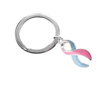 Load image into Gallery viewer, Pink &amp; Blue Ribbon Split Style Key Chains - Fundraising For A Cause